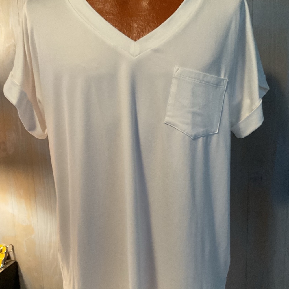 MTS MAURICES WHITE TUNIC TEE SHIRT TOP NWOT SZ L